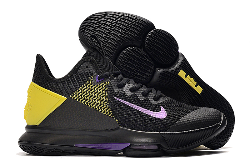 Men's Running weapon LeBron James Witness 4 Yellow/Purple/Black Shoes 067